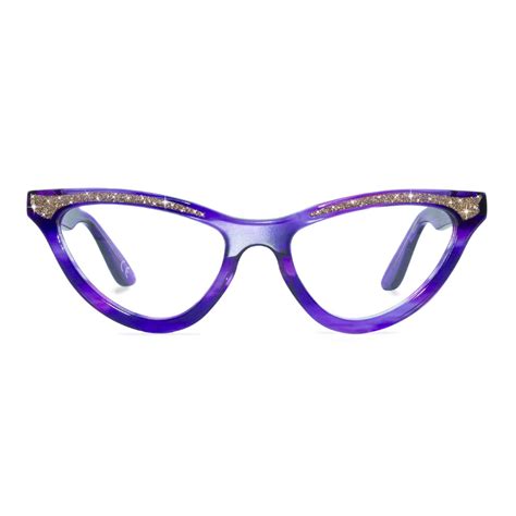 cat eye glasses purple