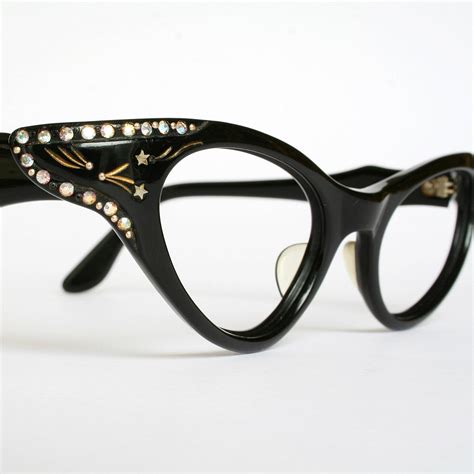 cat eye glasses with rhinestones