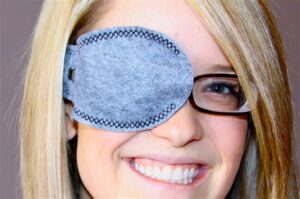 eye patch and glasses