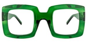 green eye glasses