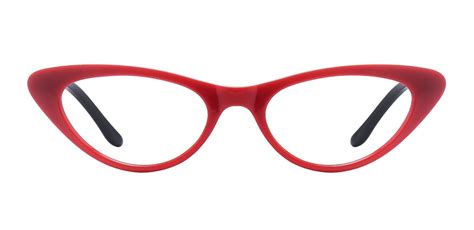 red cat eye glasses