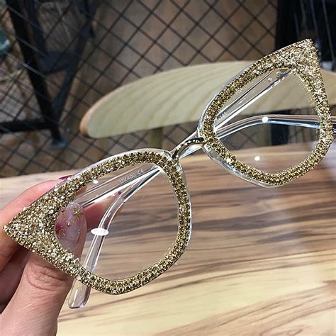 rhinestone cat eye glasses